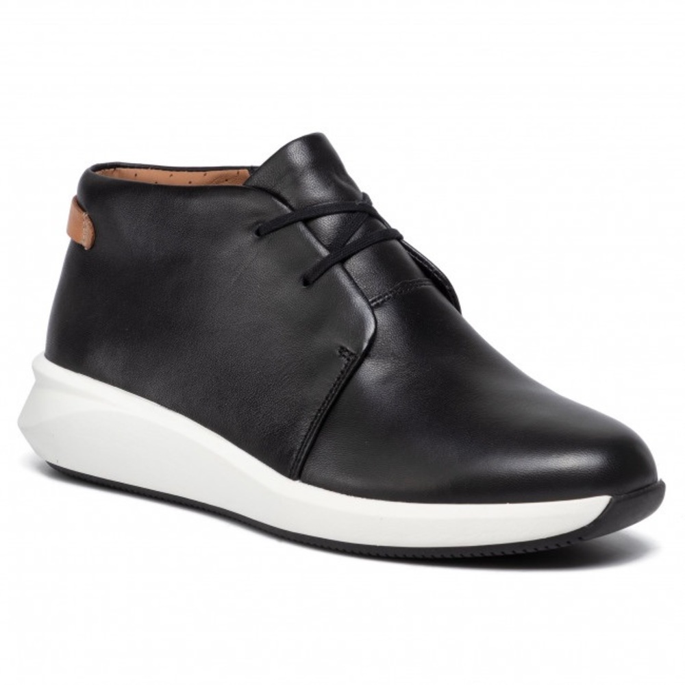 EUC CLARKS 👟 Unstructured Un Río Mid Leather Dress Sneakers - Picture 3 of 8